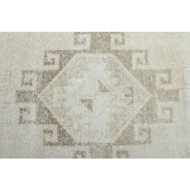 Beige 1970s Vintage Handmade Wool Cotton Beige Runner Rug For Sale - Image 8 of 11