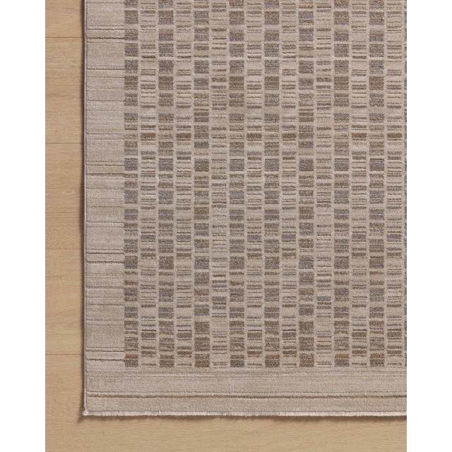 Loloi Rugs Amber Lewis x Loloi Cali Natural / Slate 18" x 18" Sample Rug For Sale - Image 4 of 4