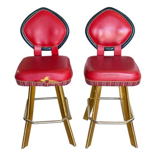 Pair of Vintage Late 90s Y2k Las Vegas Sahara Casino Chairs Bar Stools Man Cave For Sale