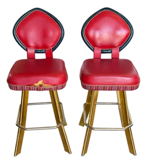 Pair of Vintage Late 90s Y2k Las Vegas Sahara Casino Chairs Bar Stools Man Cave
