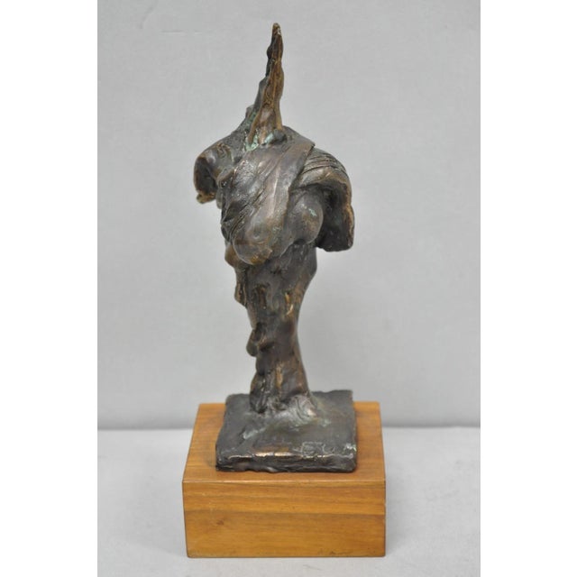 Brutalist Vintage Elbert Weinberg "Scroll" Bronze Brutalist Abstract Sculpture Figure For Sale - Image 3 of 15