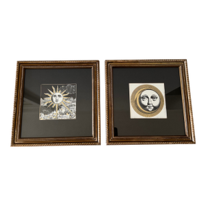 Vintage Piero Fornasetti Celestial Sun and Moon Prints - A Pair