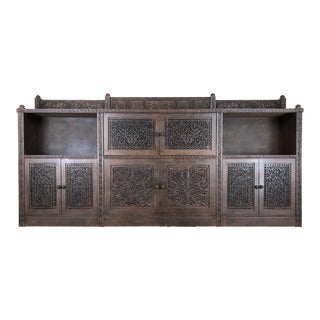 Monumental Handcarved Rosewood Shalimar Credenza by Gilani For Sale