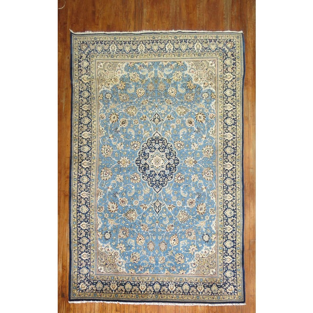 Vintage Blue Kashan Rug 8'1'' x 13'2'' Chairish