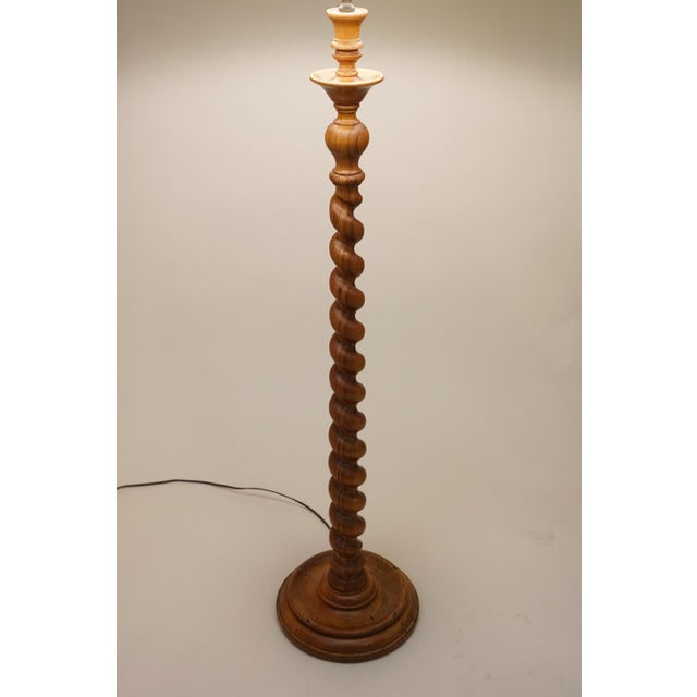 1930s 1930s Neo Classic Empire Regency Cherry Ash Carved Barley Twist Floor Lamp For Sale - Image 5 of 13