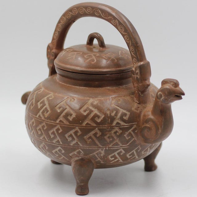 Large Archaic Yixing-Style Teapot with a Phoenix Spout, 20th Century For Sale - Image 6 of 12