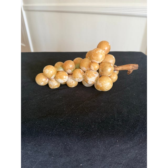Vintage Italian Natural Alabaster Stone Grape Cluster With Natural Grape Vine For Sale In New York - Image 6 of 6