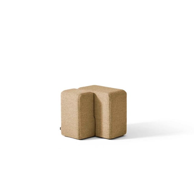 Blue Soft Corners Side Table & Pouffs by Linde Freya Tangelder for Cassina, Set of 3 For Sale - Image 8 of 11