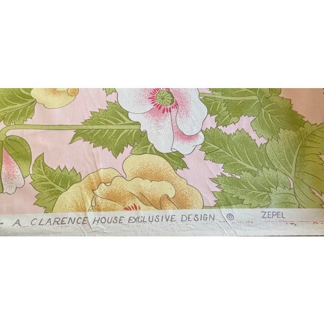 Pink 14 Yards of Clarence House Hand Print Fabric Designed by Jay Yang For Sale - Image 8 of 8
