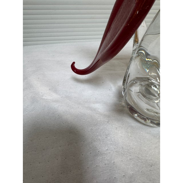 Hand Blown Vintage Red + Gold Murano Bird Figurines, Set of Two For Sale - Image 9 of 12