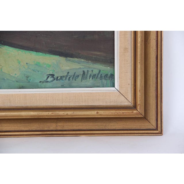 Modern Budde Nielsen, Meaerei Landscape, 1970s, Oil on Canvas For Sale - Image 3 of 4