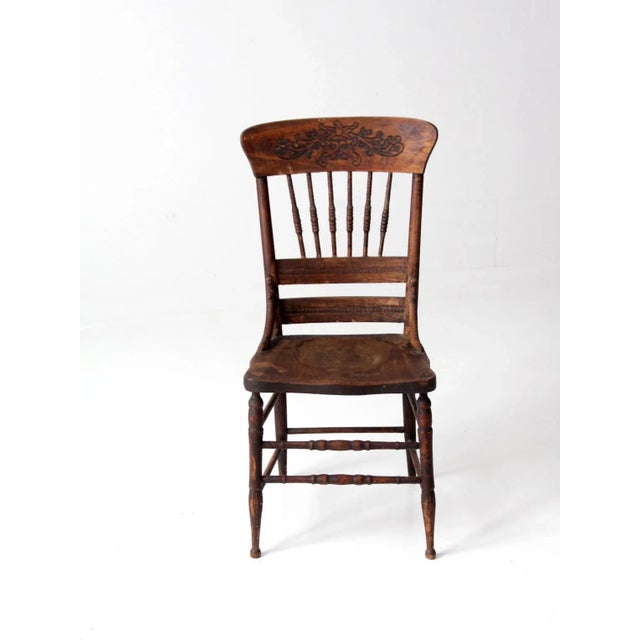 Antique Pressed Back Dining Chair For Sale - Image 12 of 13