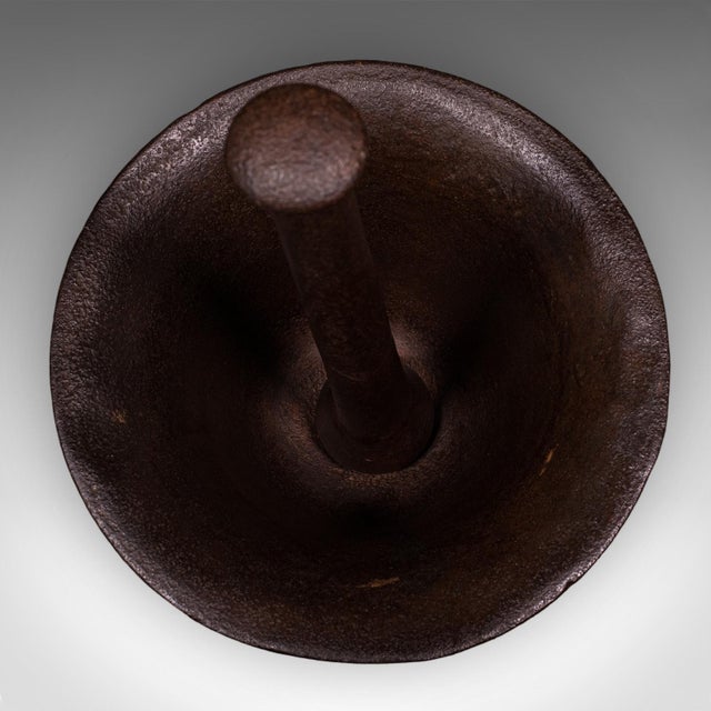 Brown Huge 140 Lb Antique Dye Maker's First Stage Mortar & Pestle, English, Georgian For Sale - Image 8 of 10