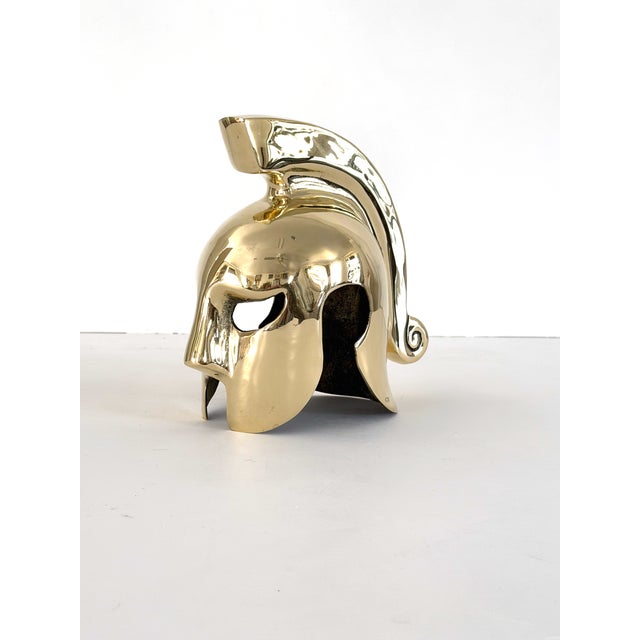 Mid 20th Century Solid Brass Trojan Warrior Helmet For Sale - Image 5 of 9
