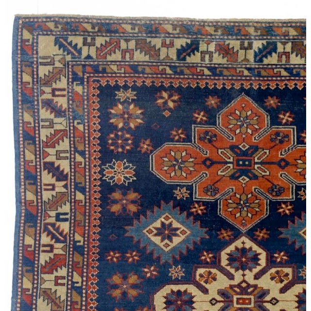 Early 20th Century Antique Caucasian Kuba Rug 3’7” X 4’4” For Sale - Image 5 of 5