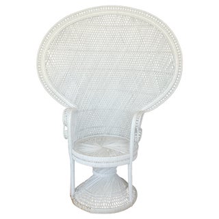Vintage Mid-Century White Peacock Chair For Sale