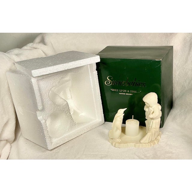 Dept 56 Snowbabies Figurne "Once Upon a Time..." Votive Candle Holder 1996-2000 Original Box & Packing For Sale - Image 4 of 12