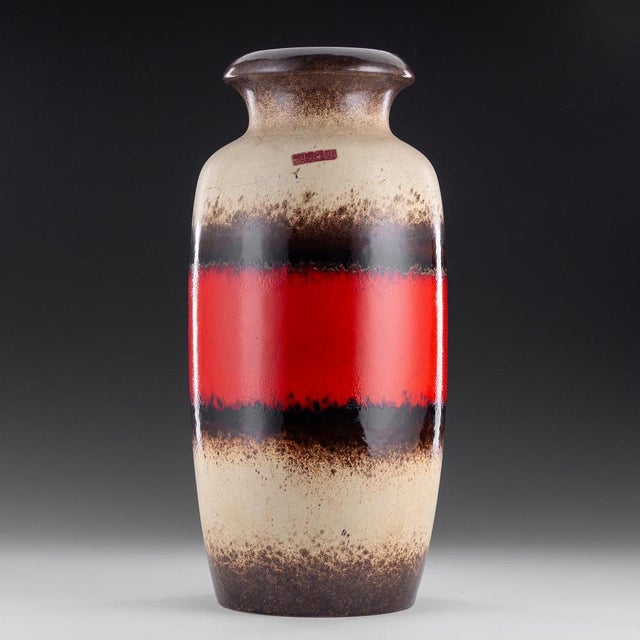 1960s Vintage Flower Power Ceramic Floor Vase in typical 1970s Colors Model 291-45 by Scheurich West Germany, 1970s For Sale - Image 5 of 10