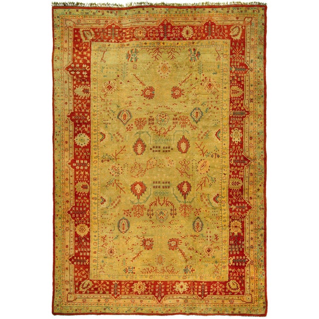 Zabihi Collection Oversize Antique Turkish Oushak Rug For Sale - Image 11 of 12
