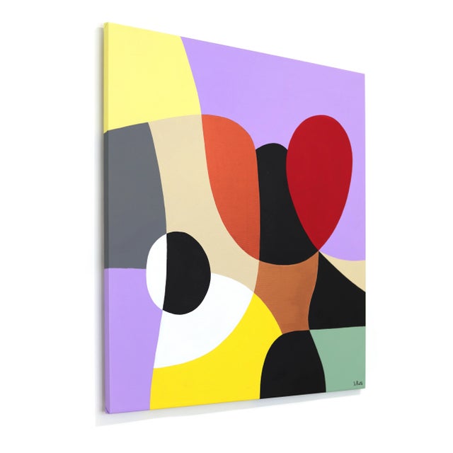 Intesa 4 - Abstract Vibrant Colorful Geometric Art on Canvas Original Artwork by Federico Pinto Schmid For Sale In Los Angeles - Image 6 of 9