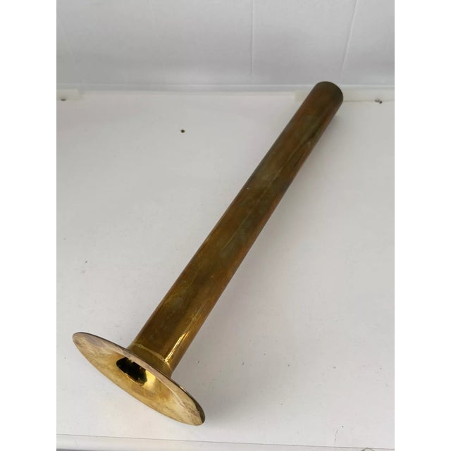 Italian Modern Handmade Cylinder Vase in Brass, 1970s For Sale - Image 4 of 8
