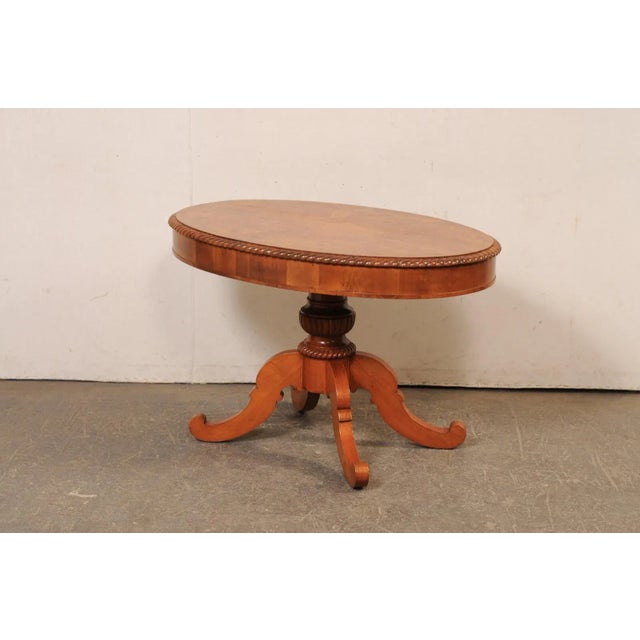 Wood 19th Century Swedish Oval Table with Curly Birch Top For Sale - Image 7 of 10