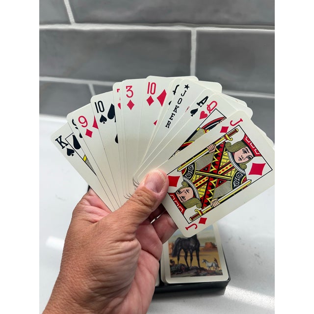 Vintage Kem American Horses Playing Cards in Plastic Case Equestrian Decor For Sale In Jacksonville, FL - Image 6 of 8