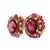 Vintage Italian 18k Gold Pink Tourmaline Ruby Sapphire Diamond Cluster Earrings For Sale - Image 12 of 15