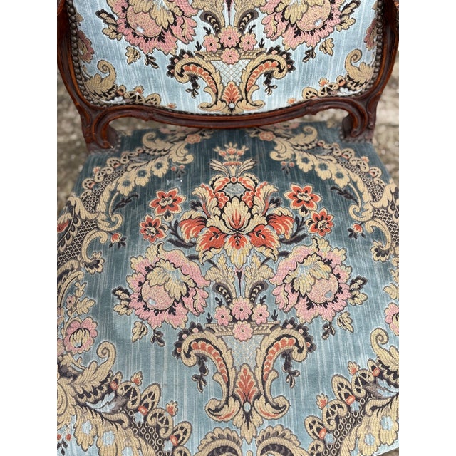 19th Century Louis XV French Fauteuil Armchairs, 1860s, Set of 4 For Sale - Image 14 of 15