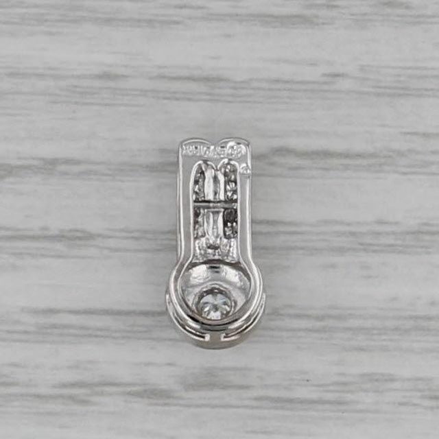 Modern 0.26ctw Diamond Pendant 14k White Gold Floating Drop For Sale - Image 3 of 8