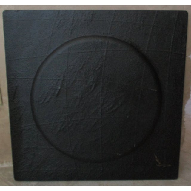 Glass Vintage Artist Signed Studio Art Glass Gray, Green & Tan Square Platter For Sale - Image 7 of 9