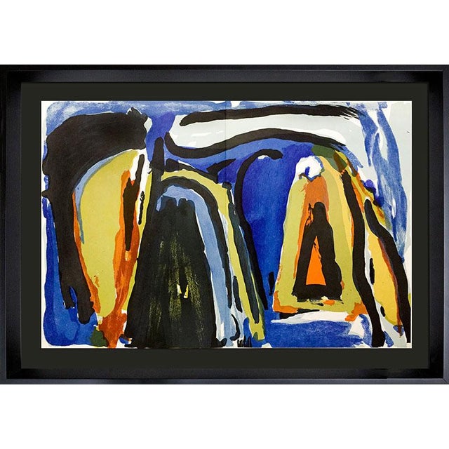 2 Bram Van Velde Original Lithograph, 1975 Ltd Ed. (2pc. Set) With Archival Frame For Sale - Image 4 of 6