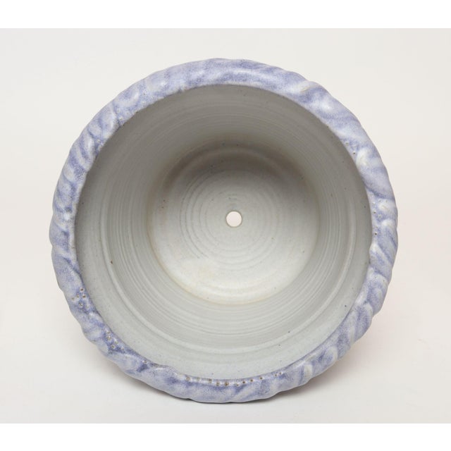 Vintage Lilac and Pale Gray Studio Ceramic Planter With Plate by Deanna Nichols For Sale - Image 9 of 18