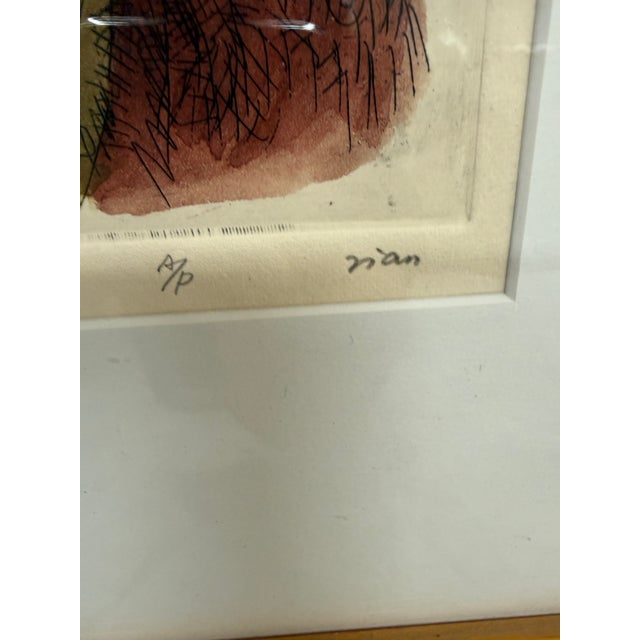 Tribal Artist Proof Artwork "Tibetan Man", Signed + Framed For Sale - Image 3 of 12