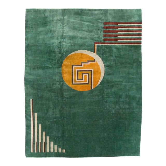 Galerie Shabab Collection Mid-20th Century Chinese Art Deco Room Size Carpet For Sale
