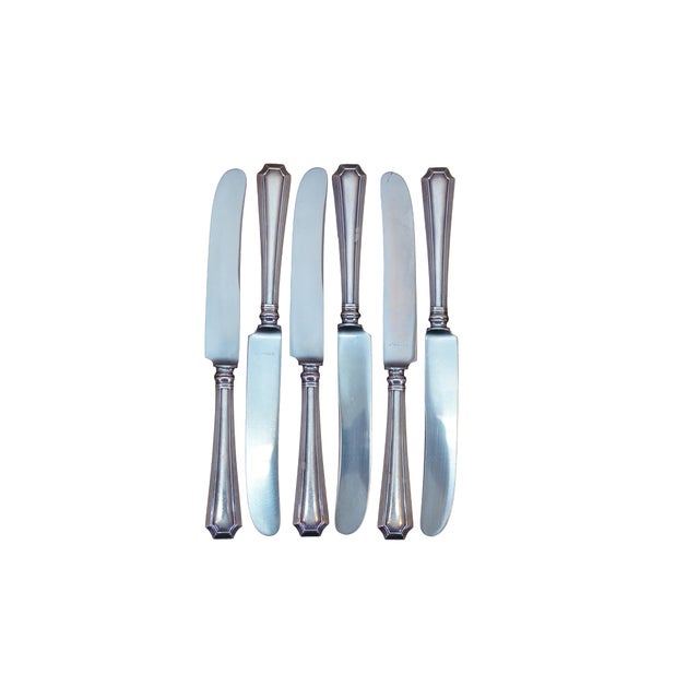Traditional Vintage Gorham Fairfax Sterling Silver Handle Stainless Steel Blade Knives - 6 pcs For Sale - Image 3 of 10