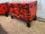 Wood Mid 20th Century Vintage Asian Style Red Painted Iron Mounded Campaign Cedar Type Chests. A Pair For Sale - Image 7 of 12