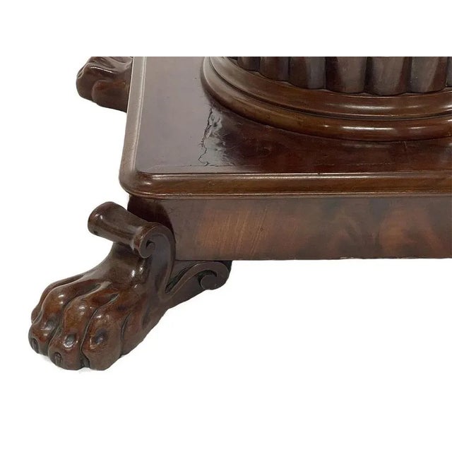 Wood French Charles X Mahogany Table with White Marble Top, 1840s For Sale - Image 7 of 12