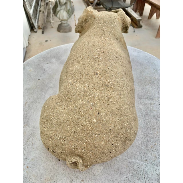 Sculpture Materials 20th Century Vintage Concrete Garden Pig Statue For Sale - Image 7 of 12