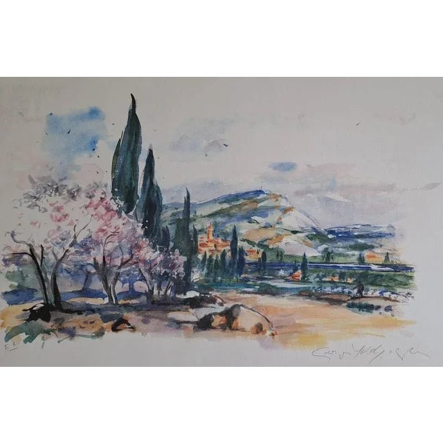 Georges Yoldjoglou, Crossing the Rhône Valley, Lithograph For Sale - Image 7 of 7