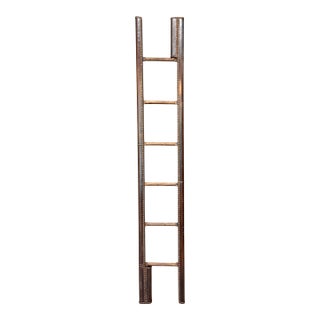 Early 20th Century English Leather-Clad Folding Pole Ladder For Sale