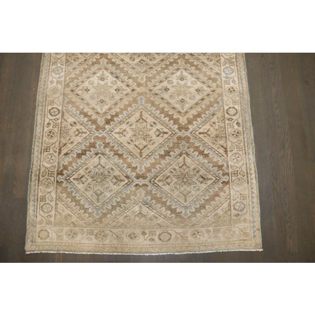 a mid 20th century Persian Hamedan neutral color geometric small runner