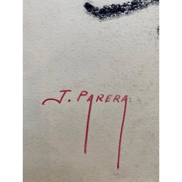 José Parera, Danseuse de flamenco, 1970, Oil Stick on Paper For Sale - Image 3 of 6