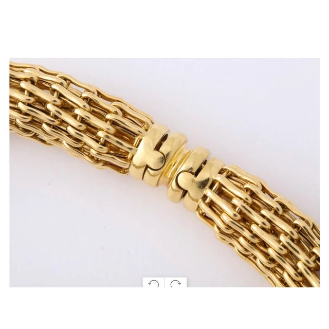 Gold Solid 18 Kt. Gold Mesh Link Choker Continental For Sale - Image 8 of 10