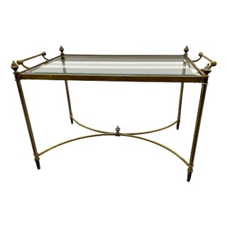Late 20th Century Labarge Brass Cocktail Coffee Table For Sale