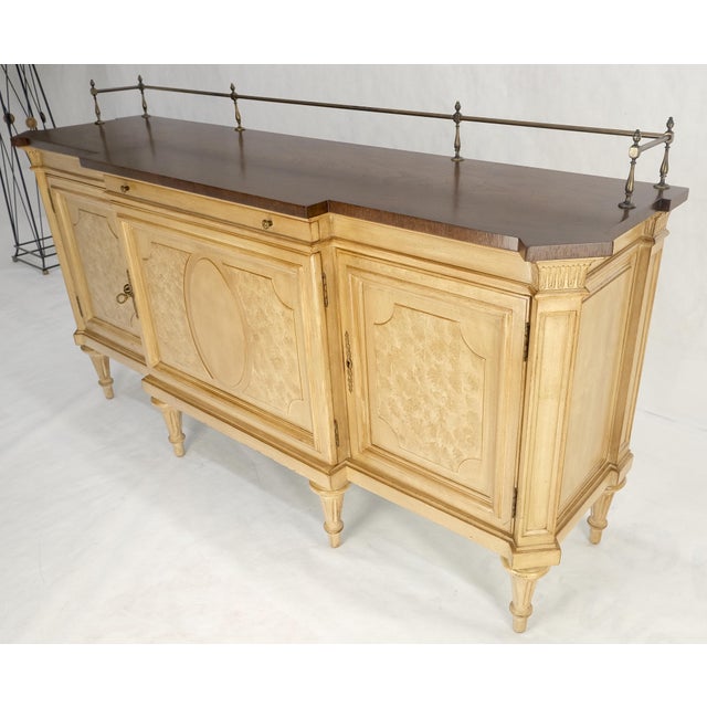 Wood Kargers Rosewood Brass Gallery Top Fitted Drawers Sideboard Buffet Credenza MINT For Sale - Image 7 of 18