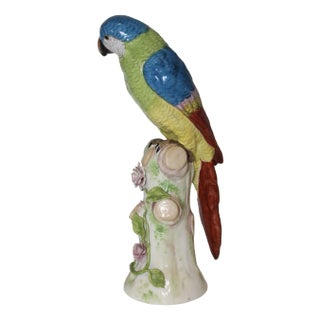 Porcelain Parrot in the style of Meissen, 20th Century For Sale