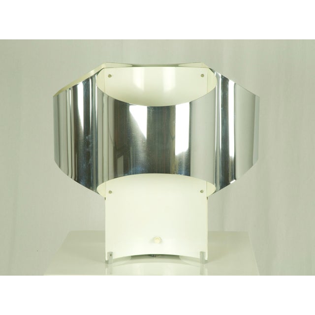 Large Space Age Chrome Plated and White Painted Four-Light Table Lamp by Mario Bellini for Reggiani, 1960s For Sale - Image 9 of 11