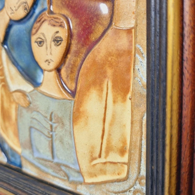 Ceramic Ceramic Three Generations Relief by J. Ruth, 1980s For Sale - Image 7 of 14