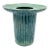 Mid Century Modern Ribbed Green-Blue Vase For Sale